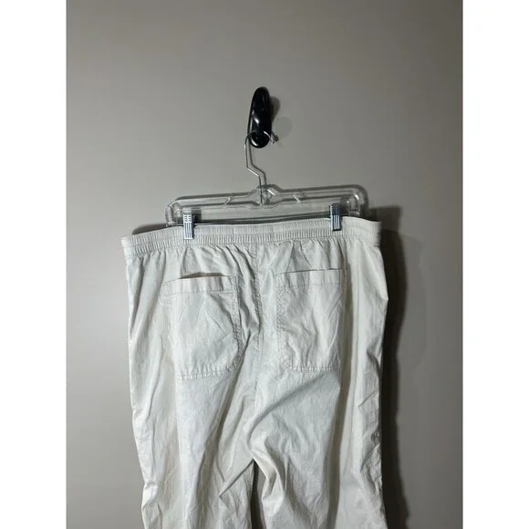Hollister Adjustable Rise Parachute Baggy Utility Pants Cream Y2K Men XL NEW - Picture 10 of 13
